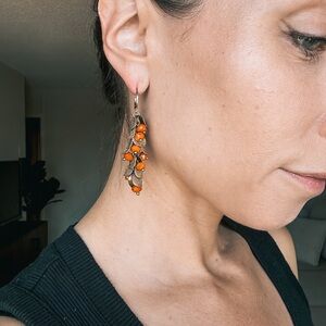 Elegant Orange Beaded Earrings